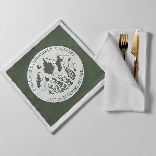 Modern Simple Camping Bachelorette Party Address Napkins