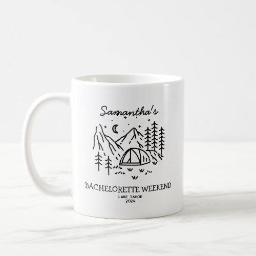 Modern Simple Camping Bachelorette Party Nature Coffee Mug