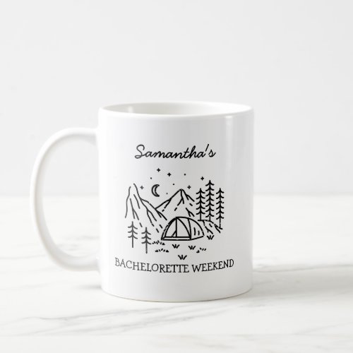Modern Simple Camping Bachelorette Party Nature Coffee Mug