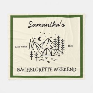 Modern Simple Camping Bachelorette Party Nature Fleece Blanket