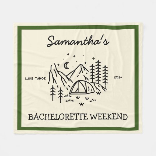 Modern Simple Camping Bachelorette Party Nature Fleece Blanket