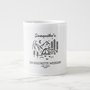 Modern Simple Camping Bachelorette Party Nature Giant Coffee Mug