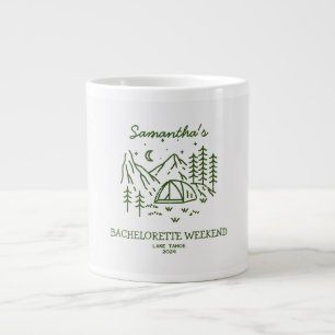 Modern Simple Camping Bachelorette Party Nature Giant Coffee Mug