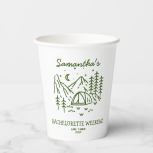 Modern Simple Camping Bachelorette Party Nature Paper Cups