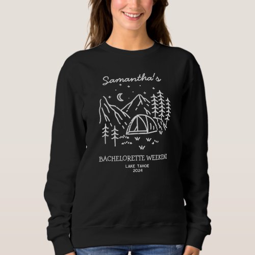 Modern Simple Camping Bachelorette Party Nature Sweatshirt