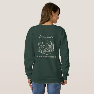 Modern Simple Camping Bachelorette Party Nature Sweatshirt