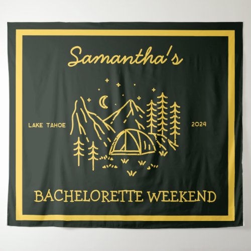 Modern Simple Camping Bachelorette Party Nature Tapestry