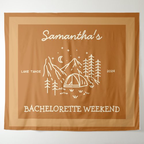  Modern Simple Camping Bachelorette Party Nature Tapestry