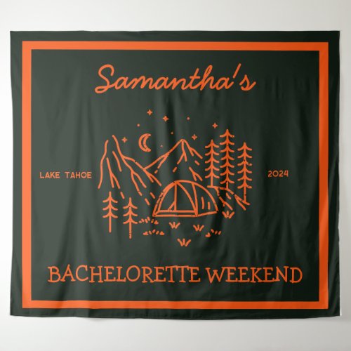 Modern Simple Camping Bachelorette Party Nature Tapestry