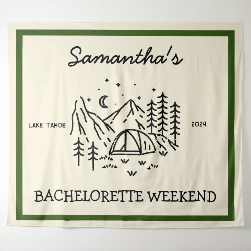 Modern Simple Camping Bachelorette Party Nature Tapestry