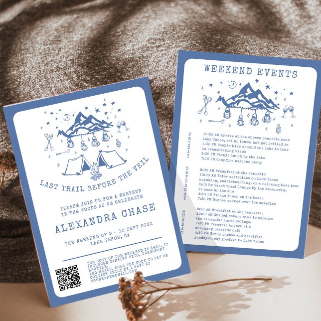 Modern Simple Camping Bachelorette Weekend Invitation (Creator Uploaded)