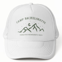 Modern Simple Camping Weekend Bachelorette Party Trucker Hat