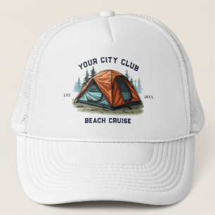 Modern Simple Camping Weekend Bachelorette Party Trucker Hat