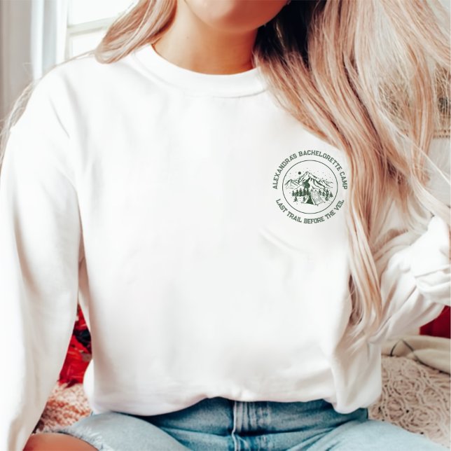 Modern Simple Camping Weekend Bachelorette Sweatsh Sweatshirt (Creator Uploaded)