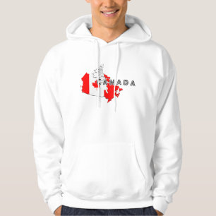 Modern Simple Canadian Canada Script map Flag  Hoodie