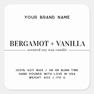 Modern simple candle label packaging label