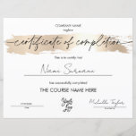 Modern Simple Certificate of Completion Add Logo<br><div class="desc">Modern and simple minimalist feminine Certificate of Completion with faux gold foil effect. Perfect for your lashes,  makeup or hairdresser course,  diploma,  award,  participation certificate,  or any beauty related business. Add your logo</div>