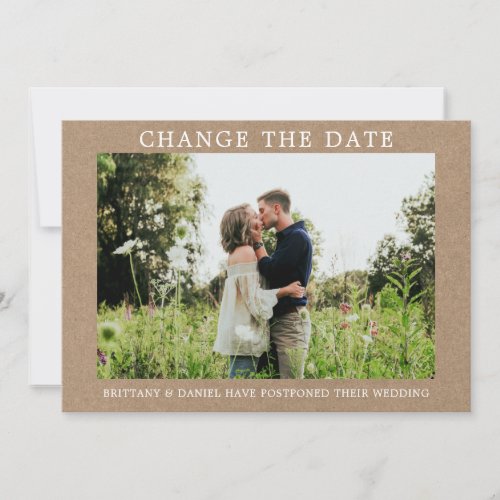 Modern Simple Change The Date Kraft Card