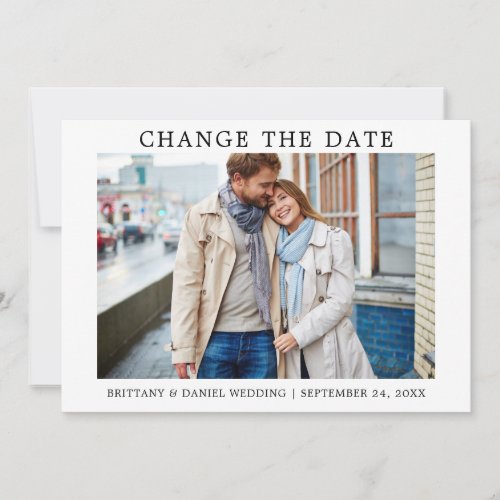 Modern Simple Change The Date New Date Card