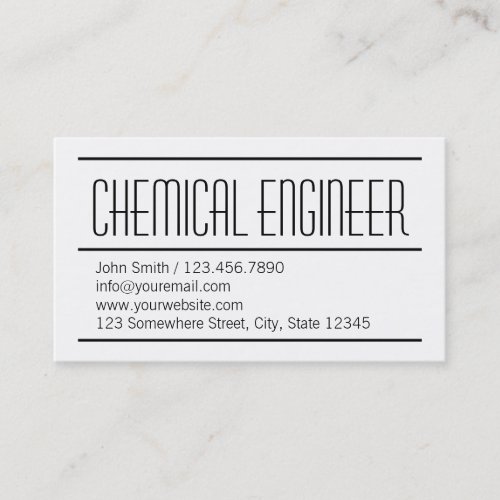 Modern Simple Chemical Engineer Business Card