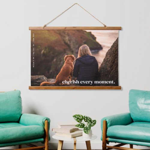 Modern Simple Cherish Memory Custom One Photo Hanging Tapestry