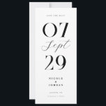 Modern Simple Chic Black and White Wedding Save The Date<br><div class="desc">Modern wedding save the date cards featuring elegant chic design and minimalist style in black and white color.</div>