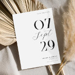 Modern Simple Chic Black and White Wedding Save The Date<br><div class="desc">Modern wedding save the date cards featuring elegant chic design and minimalist style in black and white color.</div>