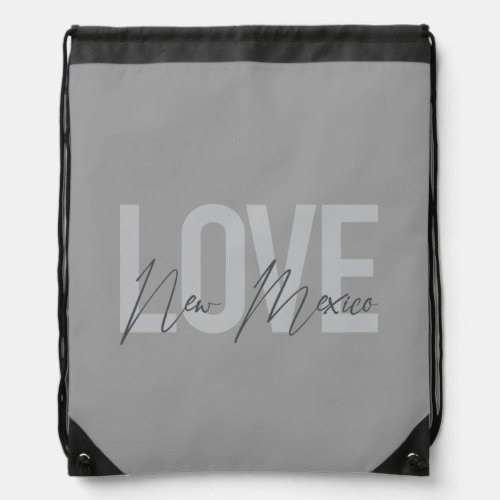 Modern simple chic cool design Love New Mexico Drawstring Bag
