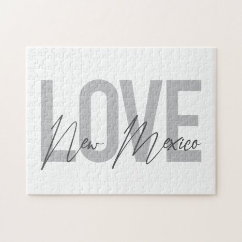 Modern simple chic cool design Love New Mexico Jigsaw Puzzle