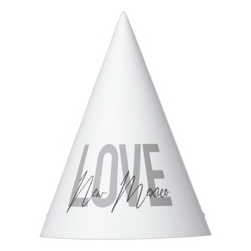 Modern simple chic cool design Love New Mexico Party Hat