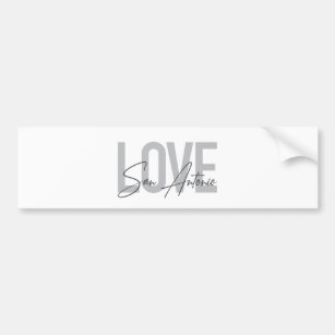 Modern, simple, chic, cool design Love San Antonio Bumper Sticker