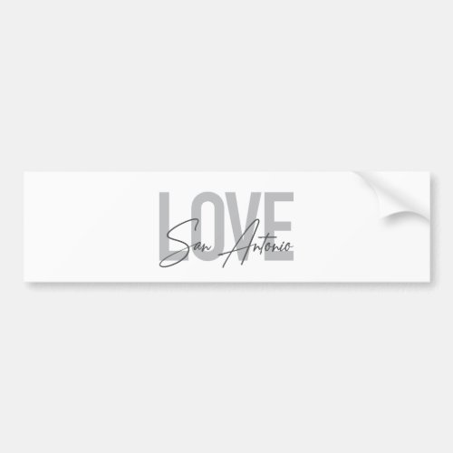Modern simple chic cool design Love San Antonio Bumper Sticker