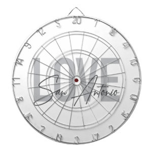 Modern, simple, chic, cool design Love San Antonio Dart Board