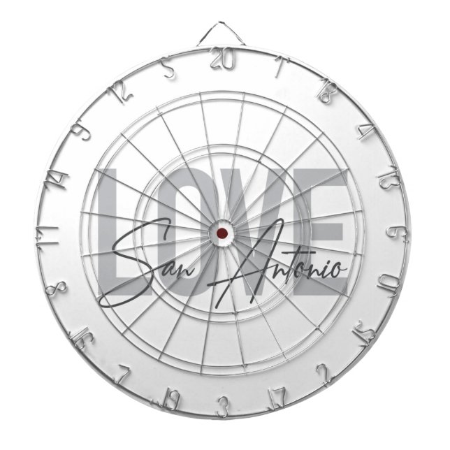 Modern, simple, chic, cool design Love San Antonio Dart Board (Front)