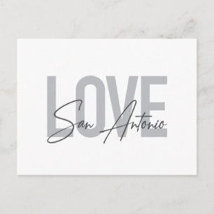 Modern, simple, chic, cool design Love San Antonio Postcard