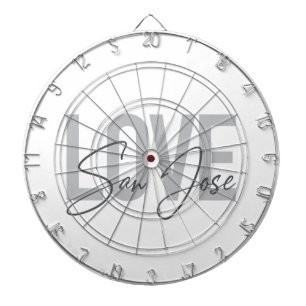 Modern, simple, chic, cool design Love San Jose Dart Board