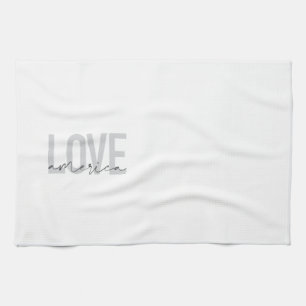 Modern, simple, chic, cool design of Love America Kitchen Towel