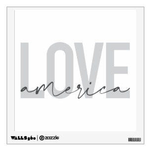 Modern, simple, chic, cool design of Love America Wall Decal