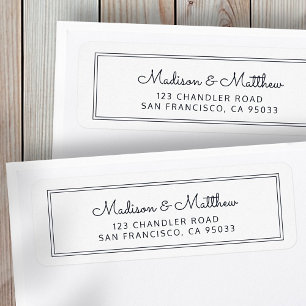 Modern Simple Chic Cursive Script Return Address Label