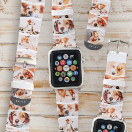 Modern Simple Chic Custom Eleven Photo Collage Apple Watch Band