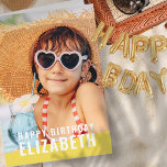 Modern Simple Chic Custom Photo Birthday Greeting Card<br><div class="desc">Design is modern and simple. Add a custom photo of the birthday celebrant and add his/her name,  add a custom message</div>