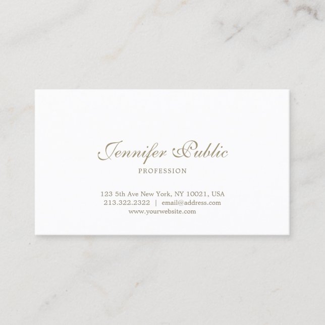 Modern Simple Chic Design Professional Elegant Business Card (Front)