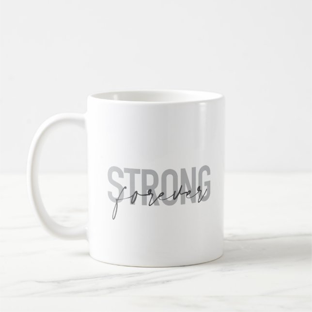 Modern, simple, chic elegant design Strong Forever Coffee Mug (Left)