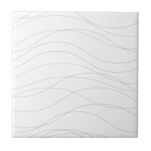 Modern, simple, chic, elegant wavy graphic lines ceramic tile