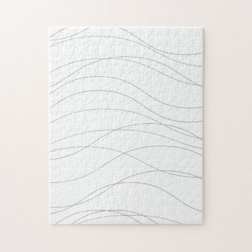 Modern simple chic elegant wavy graphic lines jigsaw puzzle