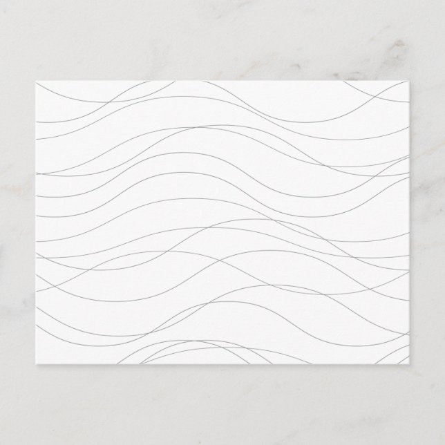 Modern, simple, chic, elegant wavy graphic lines postcard (Front)
