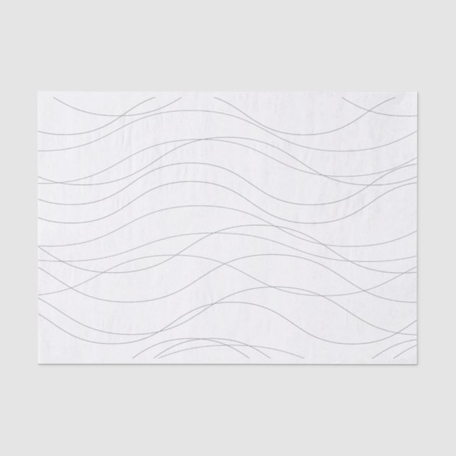 Modern, simple, chic, elegant wavy graphic lines tissue paper (Front)