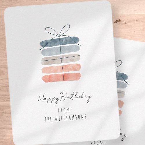 Modern Simple Chic Happy Birthday Greeting Note Card