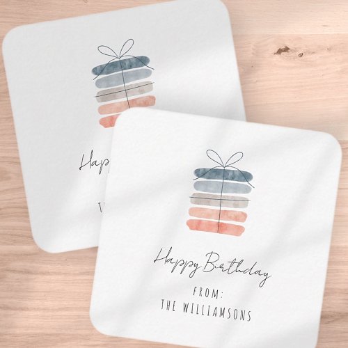 Modern Simple Chic Happy Birthday Greeting Note Card