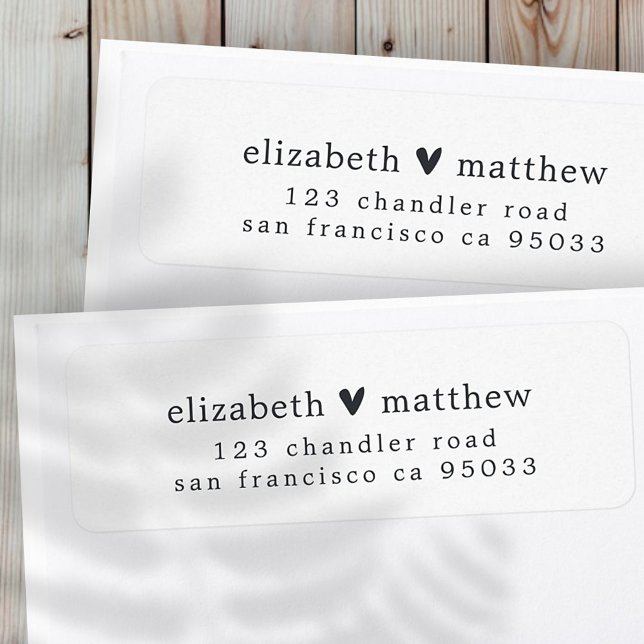 Modern Simple Chic Minimal Heart Return Address Label (Creator Uploaded)